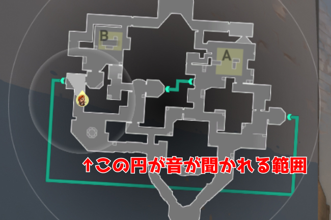 足音が聞こえる範囲